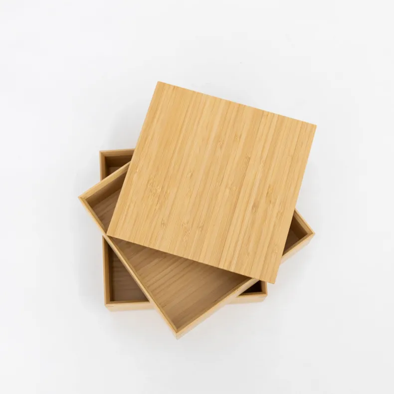 Kosuga Bamboo Tiered Square Lunch Box Set