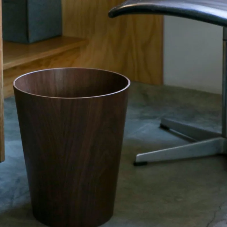Saito Walnut Wastebasket