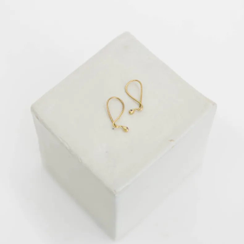 Black Barc 'Hebi' Pink Snake Earrings