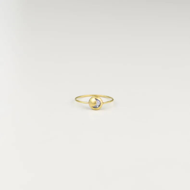 Black Barc 'Moon' Aquamarine Ring