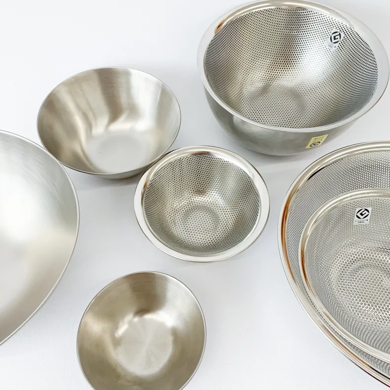Sori Yanagi Stainless Strainers and Bowls