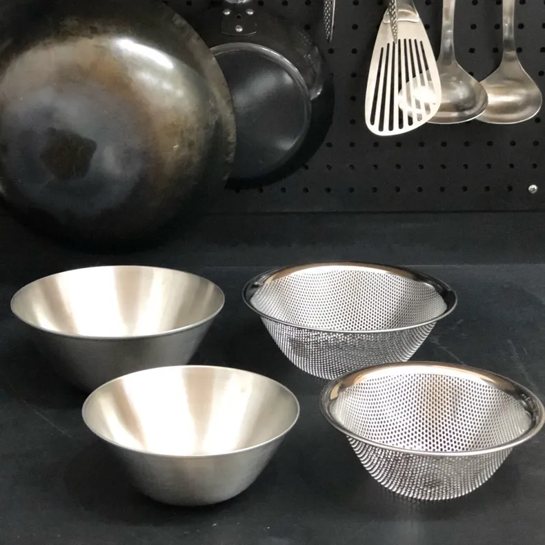Sori Yanagi Stainless Strainers and Bowls