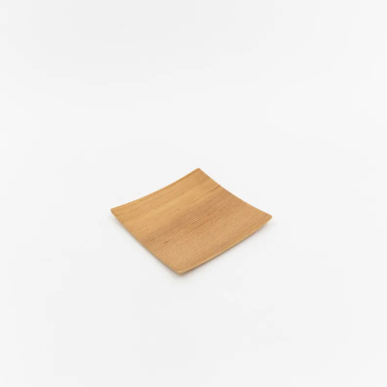 Orange Pine Natural Plywood Square Dish