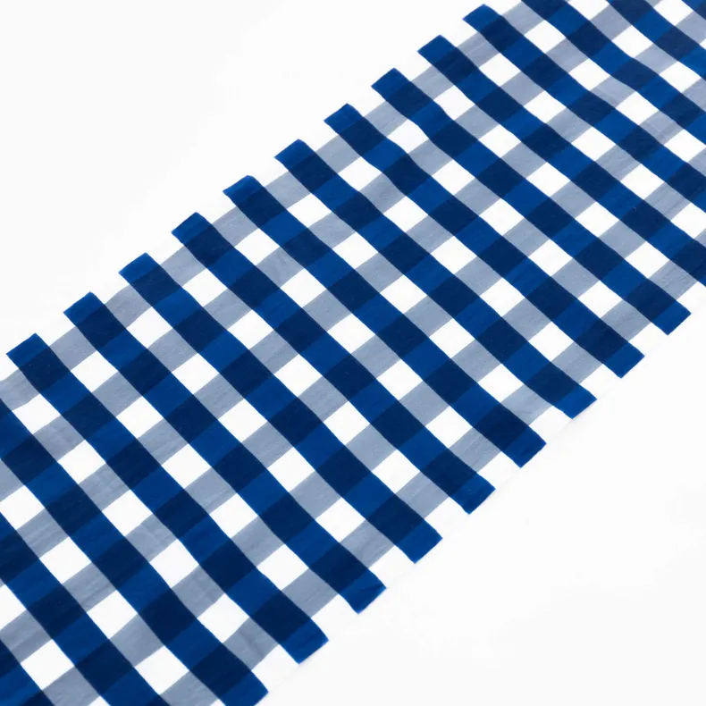 Tenugui - Checkers White and Blue