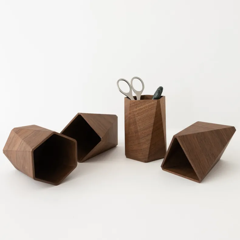 Geometric Wood Pen Holders