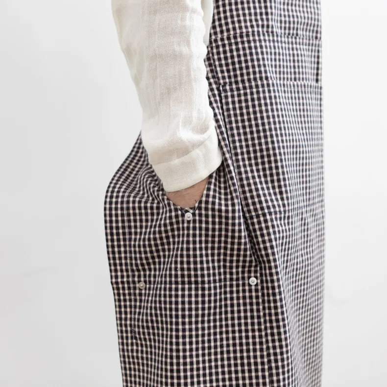 Hakui Bib Apron - Gingham Check