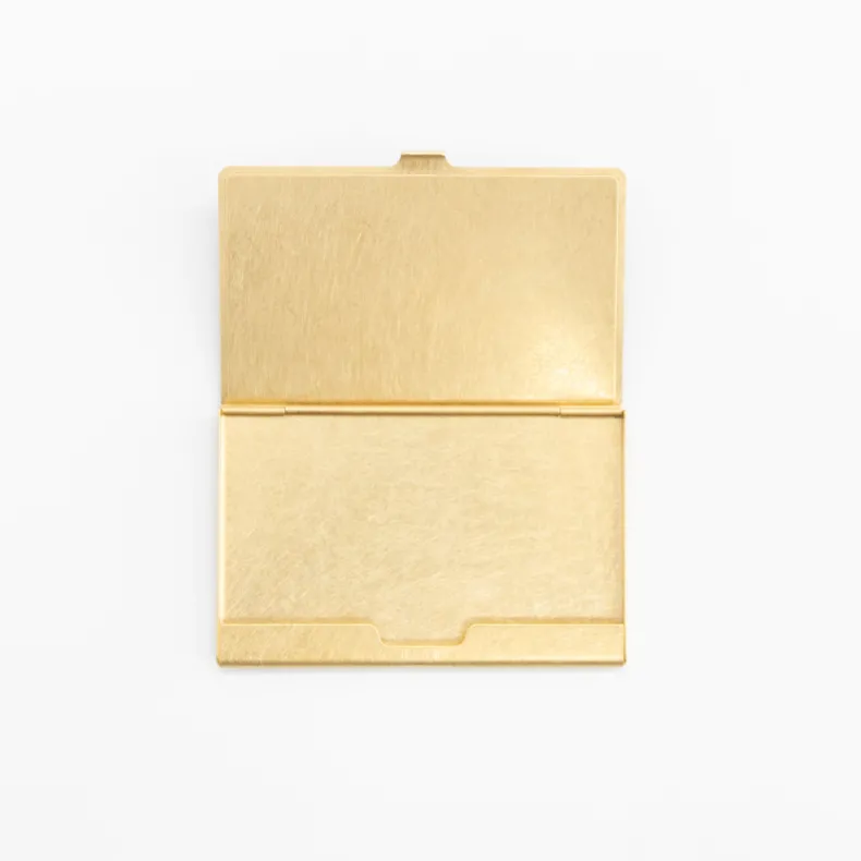 Picus Brass & Wood Card Case