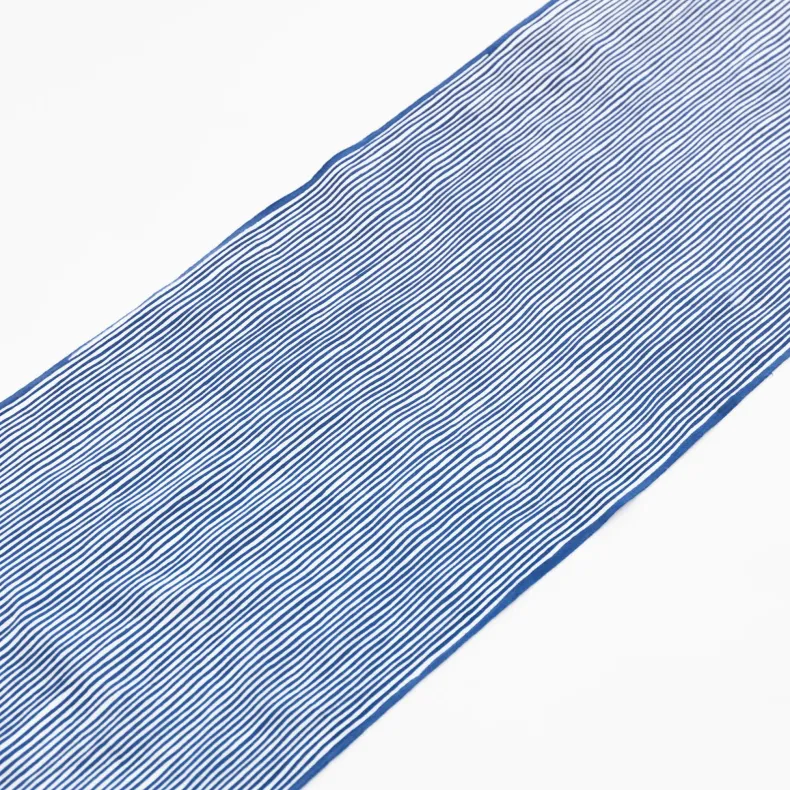 Tenugui - Blue Wavy Staggered Stripe