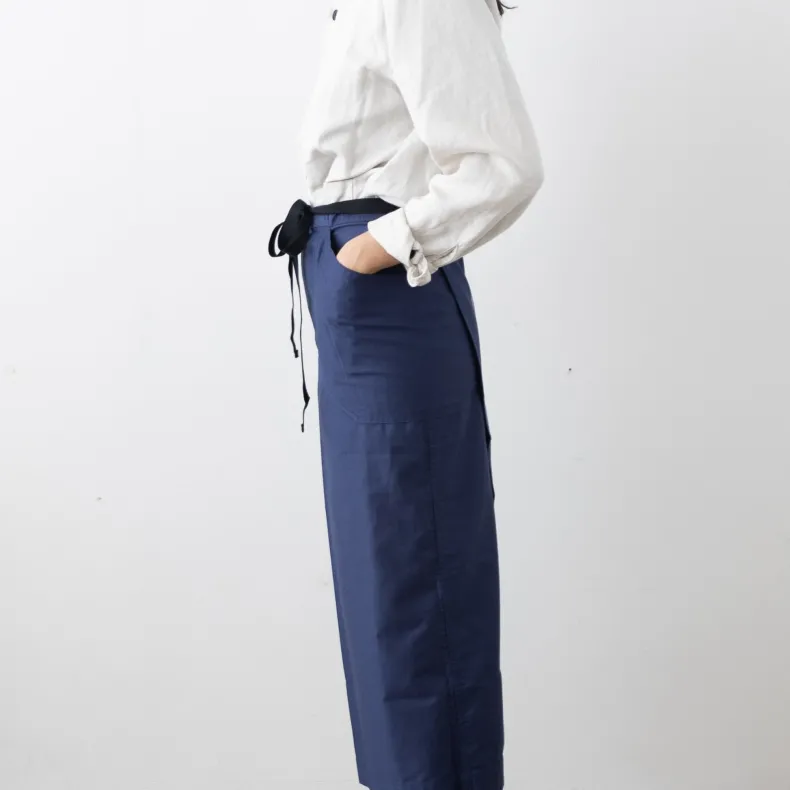 Hakui Long Waist Bistro Apron - Blue (6873-1)