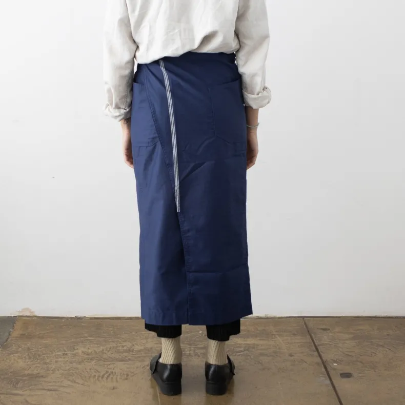 Hakui Long Waist Bistro Apron - Blue (6873-1)