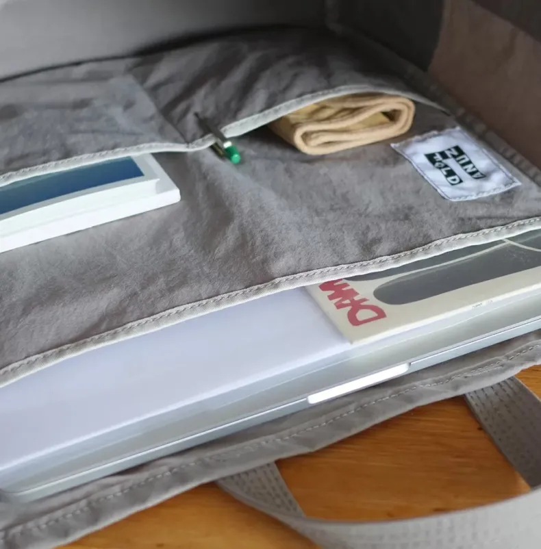 ANUNFOLD Side Pocket Tote Bag - Gray