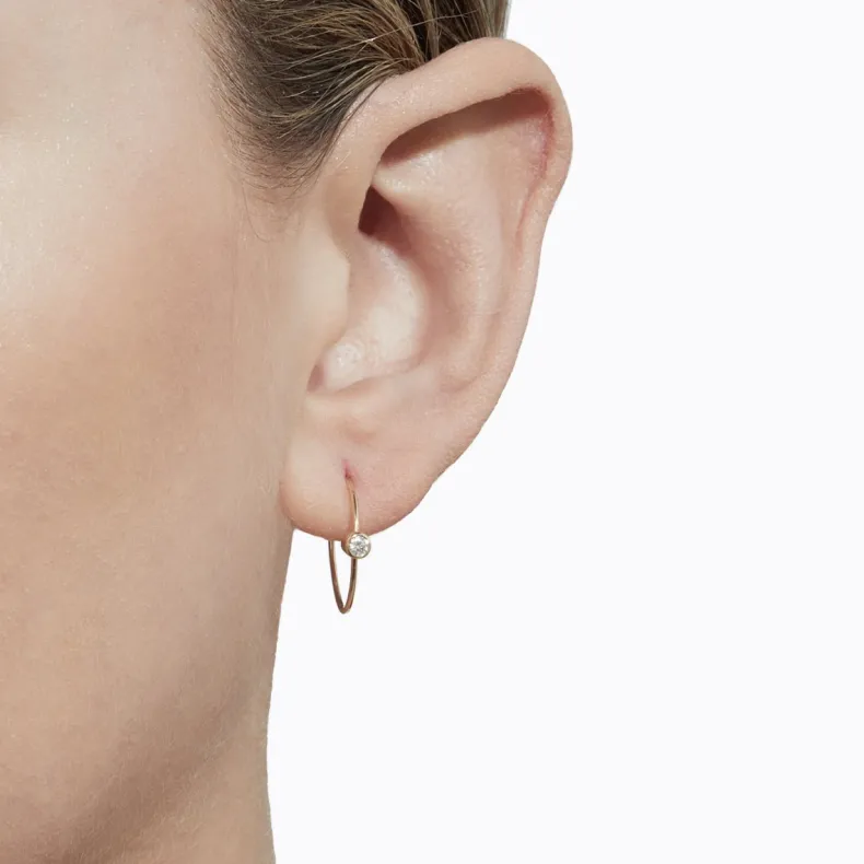 Shihara One-Stone Hoop Earring 02