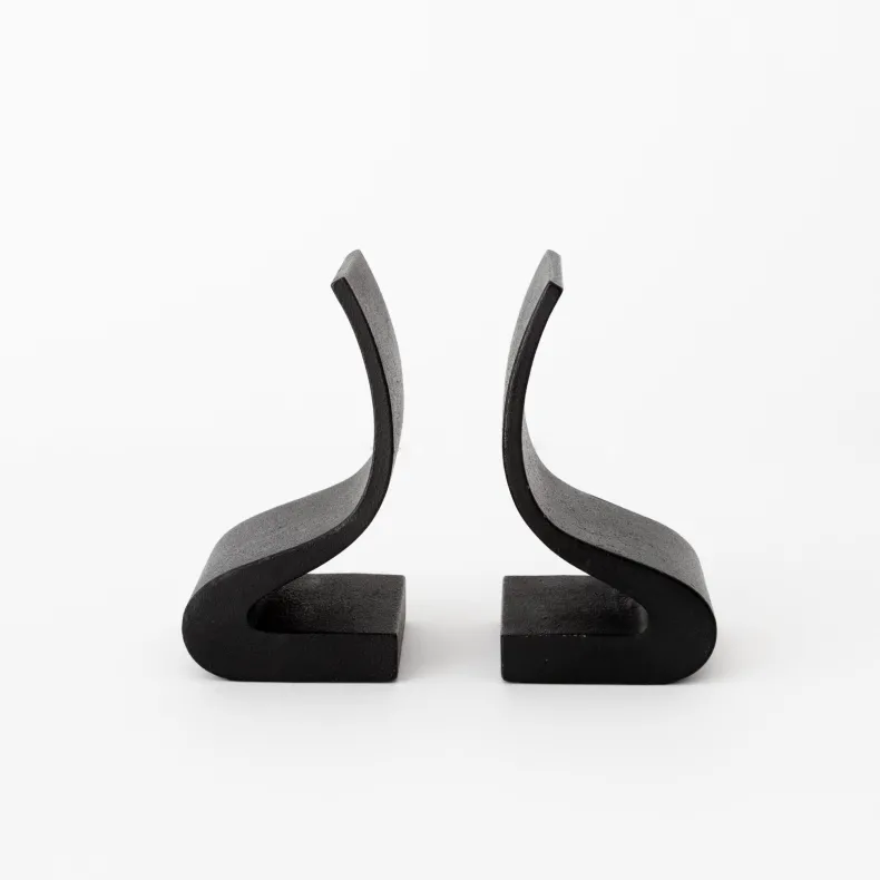 Ogasawara Wave Cast Iron Bookends