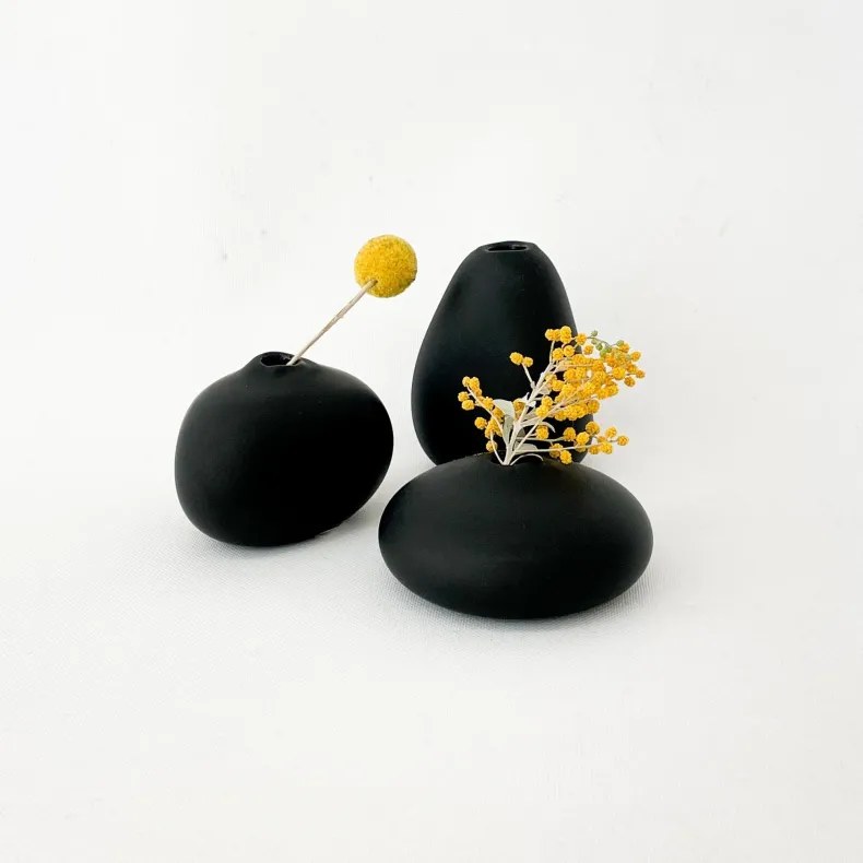 Sugahara Matte Black Bud Vases