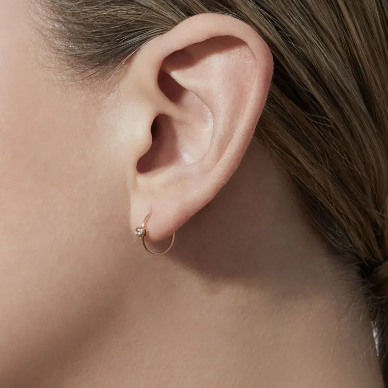 Shihara One-Stone Hoop Earring 01