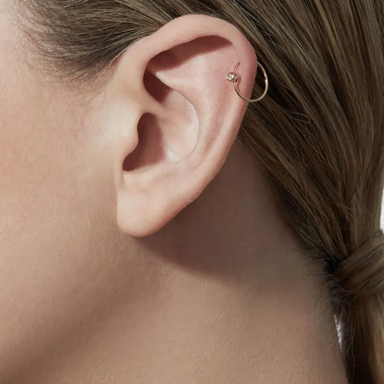 Shihara One-Stone Hoop Earring 01