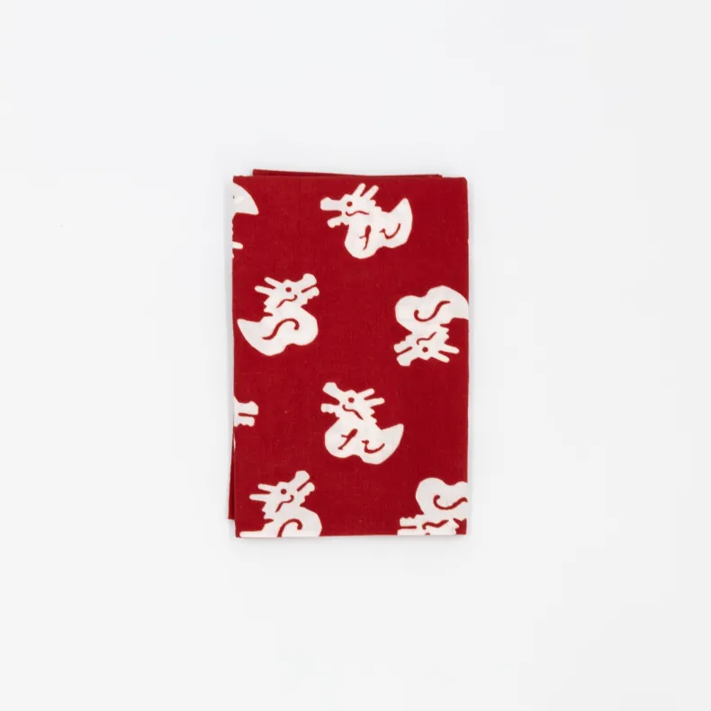 Tenugui - Baby Dragon Red