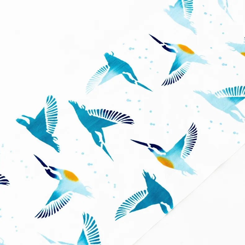 Tenugui - Kingfisher Bird