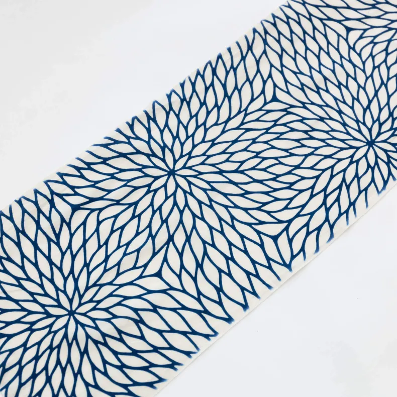 Tenugui - Blue Big Chrysanthamums