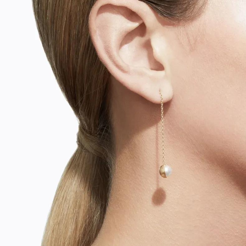 Shihara Half Pearl Chain Earring 90°