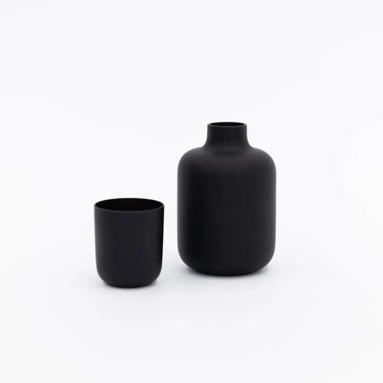 Sugahara Matte Black Sake Bottle