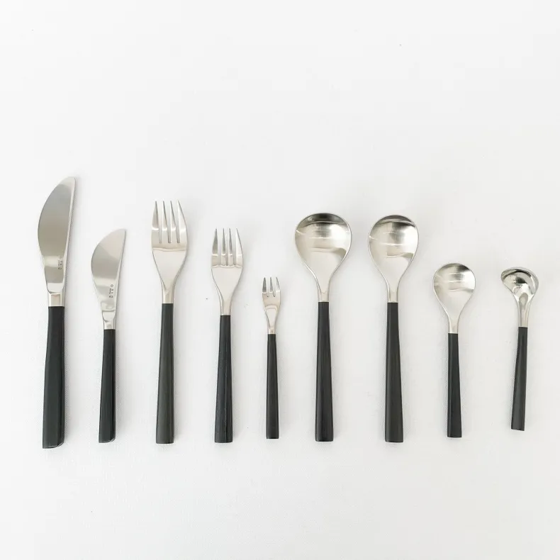 Sori Yanagi Stainless Steel and Birch Wood Handle Flatware